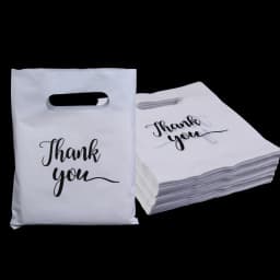 20pcs/lot Thank You Bags Durable Plastic Handle Shopping Bags For Wedding Christmas Birthday Party Gifts Candy Cookie Packaging