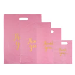 20pcs/lot Thank You Bags Durable Plastic Handle Shopping Bags For Wedding Christmas Birthday Party Gifts Candy Cookie Packaging