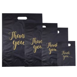 20pcs/lot Thank You Bags Durable Plastic Handle Shopping Bags For Wedding Christmas Birthday Party Gifts Candy Cookie Packaging