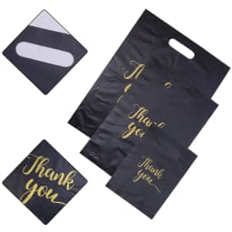 20pcs/lot Thank You Bags Durable Plastic Handle Shopping Bags For Wedding Christmas Birthday Party Gifts Candy Cookie Packaging
