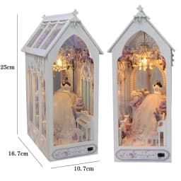 DIY Wooden Doll Houses Book Nook Shelf Insert Kit Miniature Model Kits 3D Puzzle Bookshelf With LED Lights For Christmas Gifts