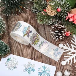 100-500pcs Laser Christmas Snow Stickers Party Christmas Gift Wrapping Label Children Scrapbook Stationery Stickers