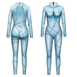 Cosplay Movie Nightmare Christmas Sally Dress Leggings Set Zentai Bodysuits Women Scary Sally Disguise Halloween Party Costume