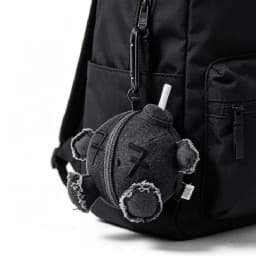 10cm Kawaii In Stock Black Denim Ball Peripheral Plush Keychains Coal Stove Pendant Plush Toy Christmas Birthday Gift For Fans@