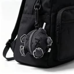 10cm Kawaii In Stock Black Denim Ball Peripheral Plush Keychains Coal Stove Pendant Plush Toy Christmas Birthday Gift For Fans@