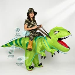Animal Cartoon Riding T-Rex Inflatable Costume Dinosaur Role Playing Game Christmas Halloween Carnival Birthday Gift