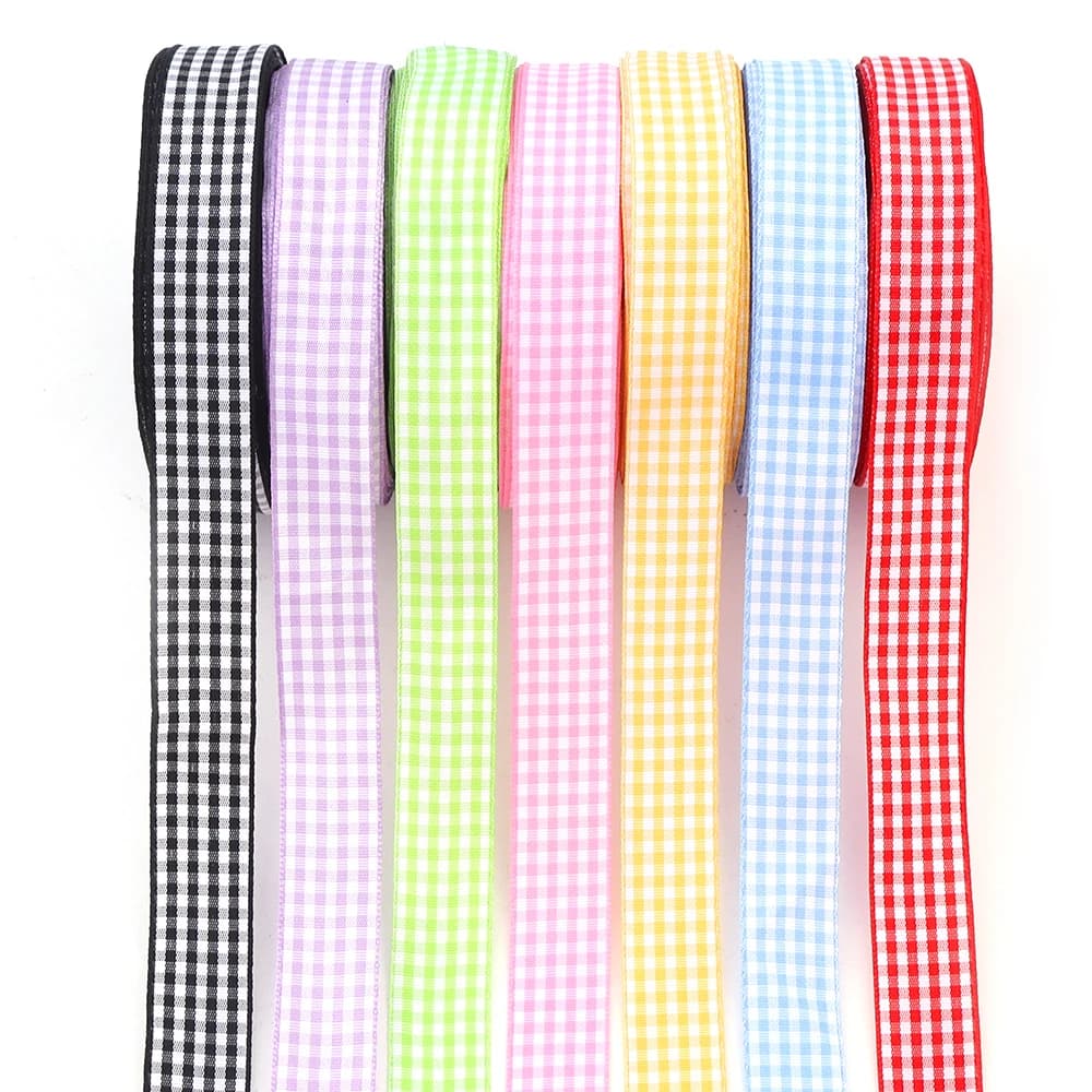10Yards 6/10/15/20/25mm Gingham Ribbons Polyester Grid Ribbons For Wedding Party Christmas Gifts Wrapping Home Decor Accessories