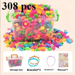 Children's DIY Bead Girl Jewelry Accessory Making Kit, Creative Necklace, Bracelet and Ring DIY Ideal Christmas and Birthday Gif