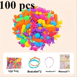 Children's DIY Bead Girl Jewelry Accessory Making Kit, Creative Necklace, Bracelet and Ring DIY Ideal Christmas and Birthday Gif