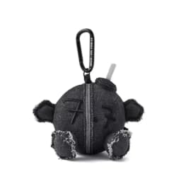 10cm Kawaii In Stock Black Denim Ball Peripheral Plush Keychains Coal Stove Pendant Plush Toy Christmas Birthday Gift For Fans