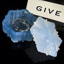 Christmas Snowflake Star Hexagram Silicone Mold with Lid, DIY Storage Box for Resin Candle Plaster, Xmas Handmade Decor Gift