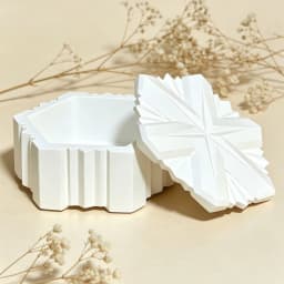 Christmas Snowflake Star Hexagram Silicone Mold with Lid, DIY Storage Box for Resin Candle Plaster, Xmas Handmade Decor Gift