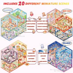 20Pcs 20in1 3D Cartoon Sticker Book | DIY Scenes Creative Gift for Kids, Portable Sticker Album for Birthday Christmas Crafts