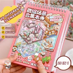 20Pcs 20in1 3D Cartoon Sticker Book | DIY Scenes Creative Gift for Kids, Portable Sticker Album for Birthday Christmas Crafts