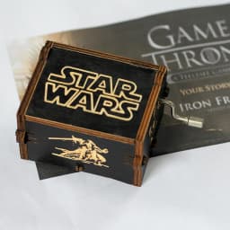 Hot Anime figure Antique carved Wooden Hand Crank starwars Music Box figure Christmas Birthday Gift--