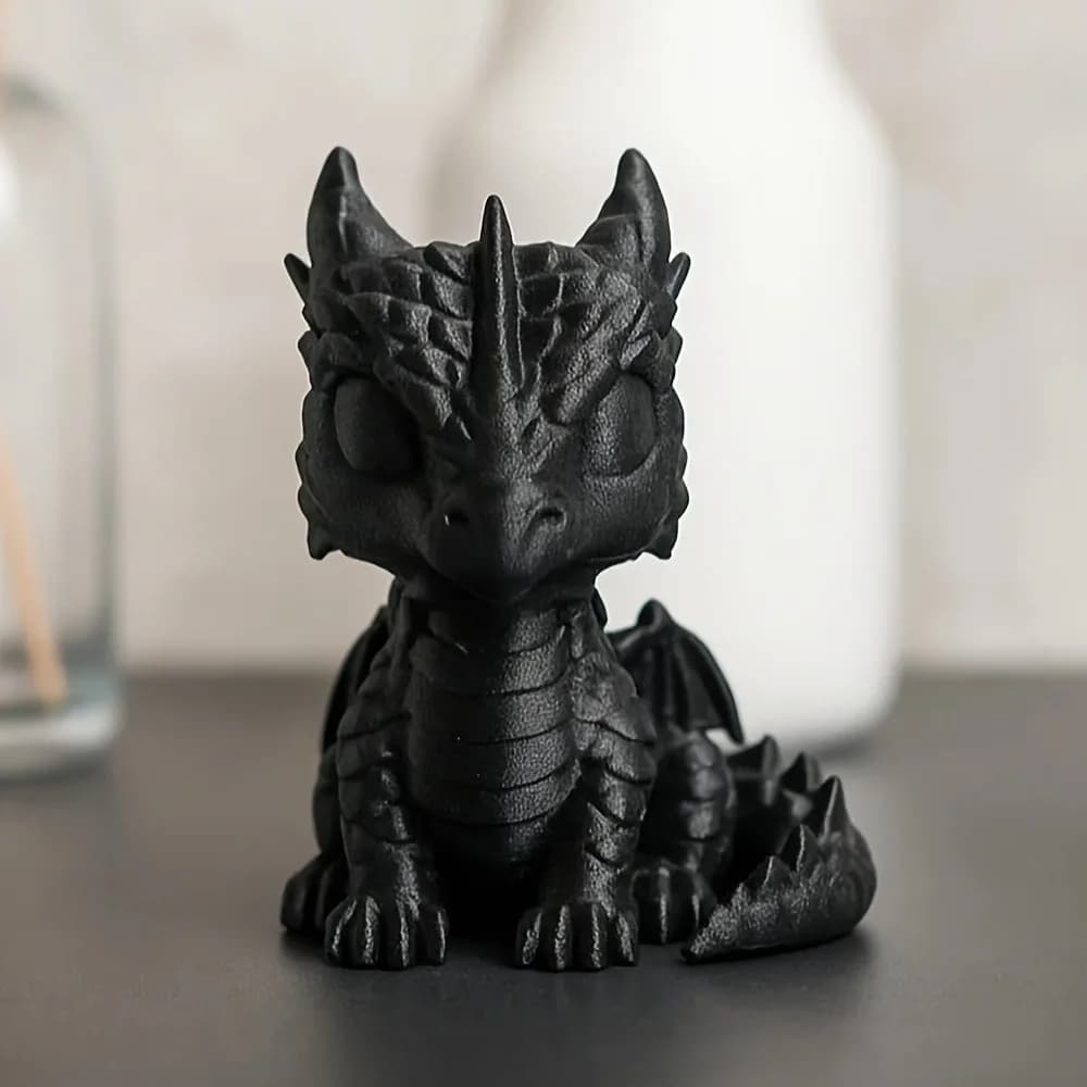 3D Printed Dragon Cub Statue - Mini Dragon Baby Sculpture, Dragon Decorative Ornament, Multifunctional Room Decoration, Desktop Decoration, No Electricity Required, Christmas, Halloween, Easter, Thanksgiving, New Year Decorations, Autumn Home Decor Collectible Statue