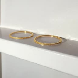 Minimalist Thin Matte Stainless Steel Rings for Women Korean Women's Girls Jewelry Christmas Thin Band Ring Set 18K Gold Plated
