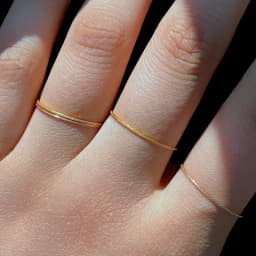 Minimalist Thin Matte Stainless Steel Rings for Women Korean Women's Girls Jewelry Christmas Thin Band Ring Set 18K Gold Plated