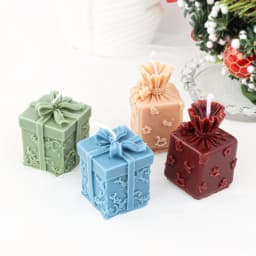 3D Square Gift Box Aromatherapy Candle Silicone Mold Making DIY Christmas Gift Box Decoration Gypsum Resin Mold