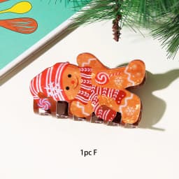 Christmas Santa Snowman Scratch Clip, Cartoon Versatile Shark Clip Holiday Atmosphere Hairpin, Gingerbread Man Christmas Hair Or