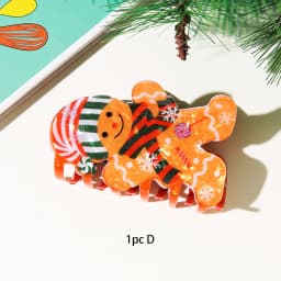 Christmas Santa Snowman Scratch Clip, Cartoon Versatile Shark Clip Holiday Atmosphere Hairpin, Gingerbread Man Christmas Hair Or