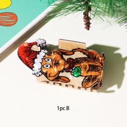 Christmas Santa Snowman Scratch Clip, Cartoon Versatile Shark Clip Holiday Atmosphere Hairpin, Gingerbread Man Christmas Hair Or