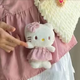 Hello Kitty Sanrio 15Cm Keychain Plush Angel Ins Doll Kawaii Pendant Anime Cartoon Plushie Toy Christmas Gifts For Children