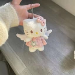 Hello Kitty Sanrio 15Cm Keychain Plush Angel Ins Doll Kawaii Pendant Anime Cartoon Plushie Toy Christmas Gifts For Children