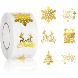 500pcs 1 inch Round Transparent Merry Christmas Stickers Self Adhesive Holiday Stickers For Christmas Decor Wedding Party Cards