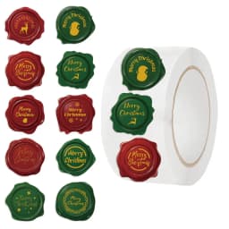 500pcs 1 inch Round Transparent Merry Christmas Stickers Self Adhesive Holiday Stickers For Christmas Decor Wedding Party Cards