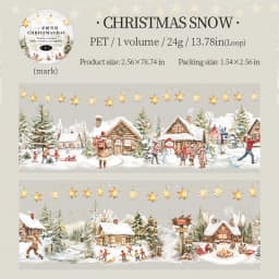 65mm * 2m/roll Christmas Eve Series PET Sticker Creative DIY Handmade Scrapbook Diary Aesthetics Stationery Sticker Masking Tape
