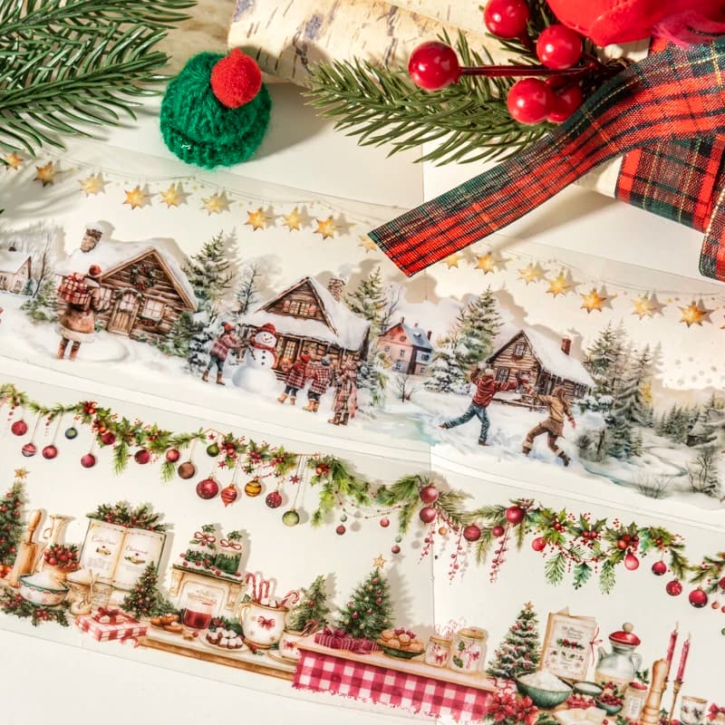 65mm * 2m/roll Christmas Eve Series PET Sticker Creative DIY Handmade Scrapbook Diary Aesthetics Stationery Sticker Masking Tape