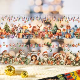 65mm * 2m/roll Christmas Eve Series PET Sticker Creative DIY Handmade Scrapbook Diary Aesthetics Stationery Sticker Masking Tape