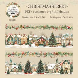 65mm * 2m/roll Christmas Eve Series PET Sticker Creative DIY Handmade Scrapbook Diary Aesthetics Stationery Sticker Masking Tape