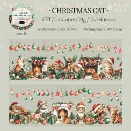 65mm * 2m/roll Christmas Eve Series PET Sticker Creative DIY Handmade Scrapbook Diary Aesthetics Stationery Sticker Masking Tape