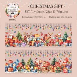 65mm * 2m/roll Christmas Eve Series PET Sticker Creative DIY Handmade Scrapbook Diary Aesthetics Stationery Sticker Masking Tape