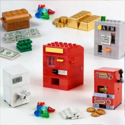 MOC ATM Games Machines Safe Figures Accessories Building Blocks Gold Egg Ore Diamond Deposit Bank Key Card Christmas Bricks Toys