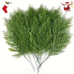 10pcs Artificial Pine Branches - Extra Long 13.5-Inch Fake Pine Tree Limbs with Lush Green Needles, Heavy-Duty Plastic Christmas