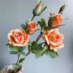 NEW Delicate Roses Branch 5 Heads Silk Artificial Flowers Home Wedding Decoration Flores Christmas Decor Room Table Arrangement