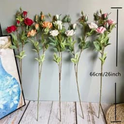 NEW Delicate Roses Branch 5 Heads Silk Artificial Flowers Home Wedding Decoration Flores Christmas Decor Room Table Arrangement