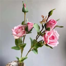 NEW Delicate Roses Branch 5 Heads Silk Artificial Flowers Home Wedding Decoration Flores Christmas Decor Room Table Arrangement