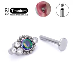 G23 Titanium ASTM F136 Cartilage Ear Studs Zircon Opal Agate Labret Lip Tragus Christmas Gift Piercing Jewelry For Women