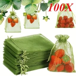 100PCS Organza Bags Mesh Organza Jewelry Bags Drawstring, Small Drawstring Favor Pouches Christmas Candy Wedding Birthday