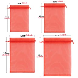100PCS Organza Bags Mesh Organza Jewelry Bags Drawstring, Small Drawstring Favor Pouches Christmas Candy Wedding Birthday
