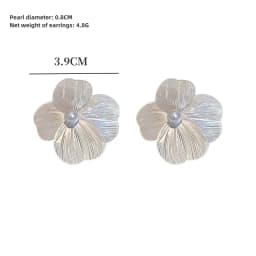 Large Flower Pearl earrings for women luxury design study earrings for women Korean fashion jewelry accessories Christmas gift