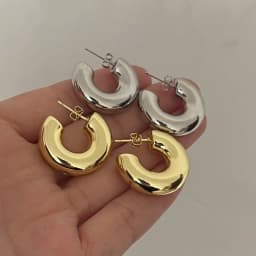 925 Sterling Silver Earrings For Women Trendy Simple Heavy Circle Earring Jewelry Prevent Allergy Party Christmas Accessories