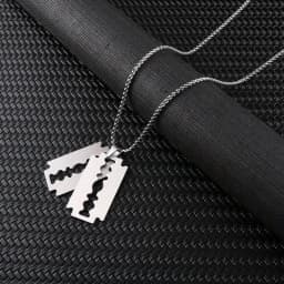 Titanium Steel Personalized Fashion Pendant Necklace Hip-Hop Punk Trend Collarbone Chain Party New Year Christmas Birthday Gift