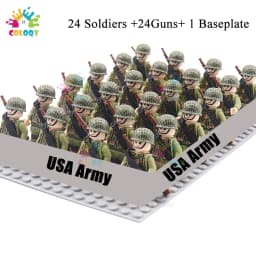 Kids Toys WW2 Military Army Building Blocks US Soviet China UK Soldiers Mini Action Figures Toys For Boys Christmas Gifts