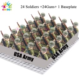 Kids Toys WW2 Military Army Building Blocks US Soviet China UK Soldiers Mini Action Figures Toys For Boys Christmas Gifts