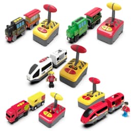 Magnetic Slot Diecast Car RC Electric Train Track Sets Fit for All Wood Railway Track Accessories Christmas Gift for Children